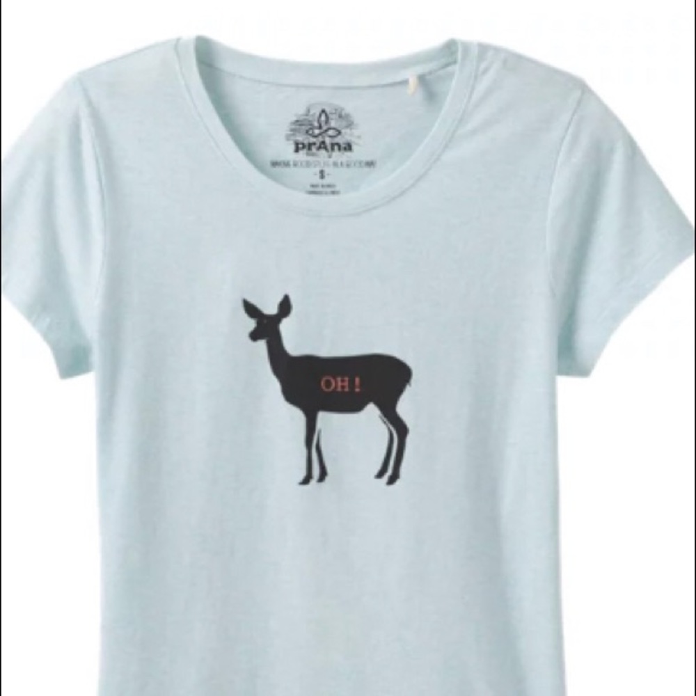 Prana oh deer graphic tee NWT